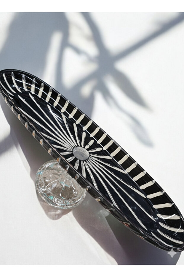 Handmade Cut Crystal Glass Footed Boat Presentation Plate (50 cm)