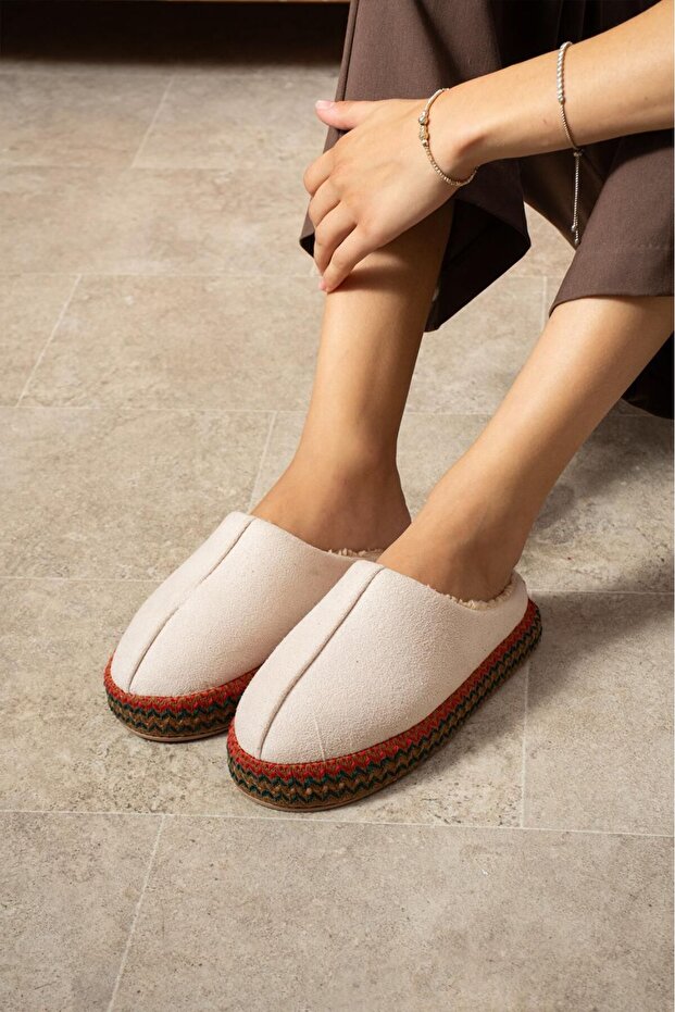 Ortopedik Taban Yünlü Kışlık Ev Terliği - 3