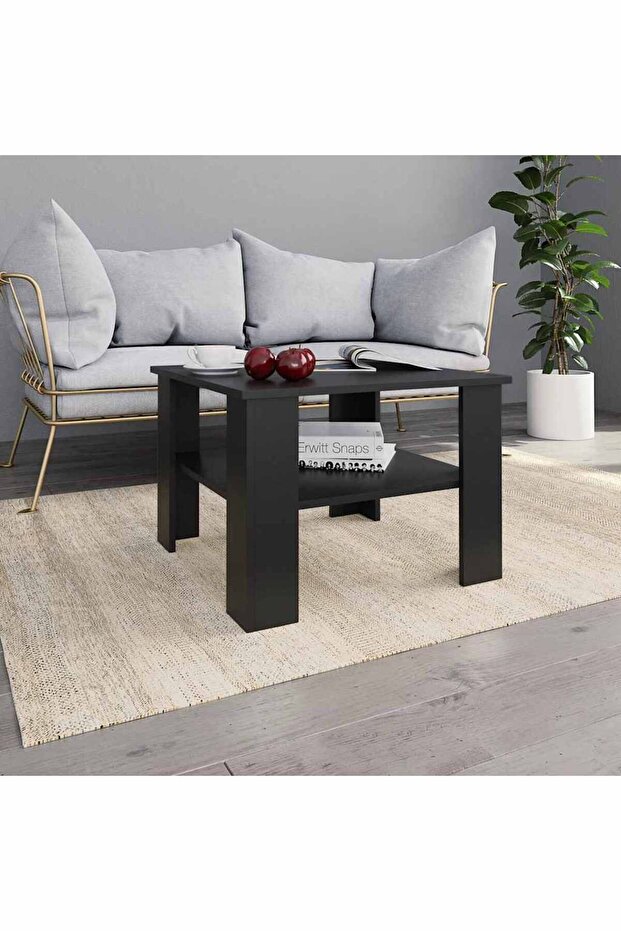 Coffee Table Black 60x60x42 cm Engineered Wood