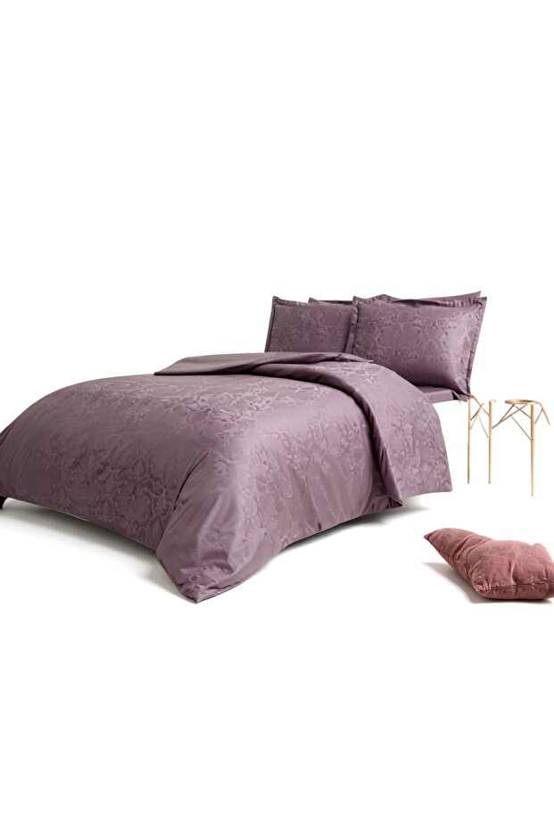 Ornament Double Jacquard Cotton Satin Duvet Cover Set