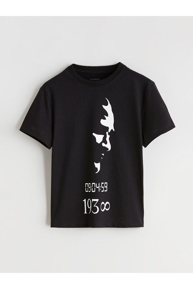 Lcw kids crew neck boys' t-shirt with atatürk print