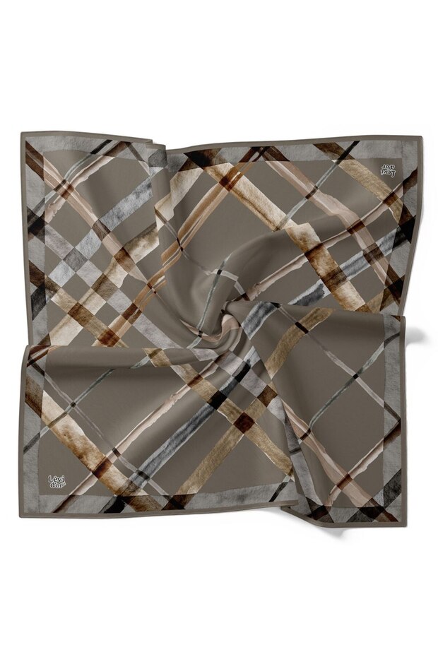 Striped Geometric Argyle Pattern Sparkling Crystal Scarf