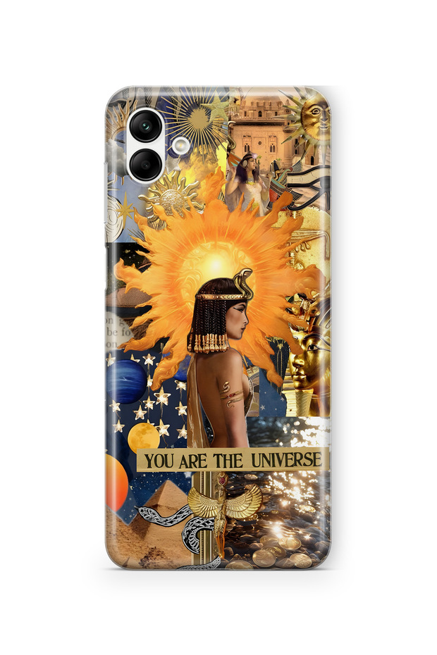 Samsung Galaxy A06 Compatible Cleopatra Patterned Transparent Phone Case
