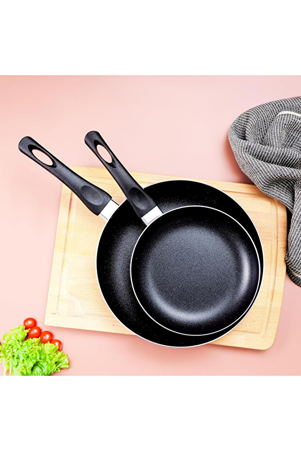 2-Pc Non-Stick Fry Pan Set (22cm/26cm) | Healthy Cooking | Pan Set | BB1600