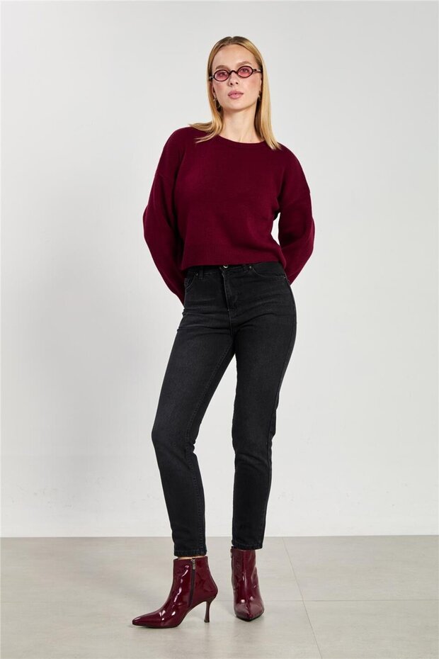 Women's mom jeans - black