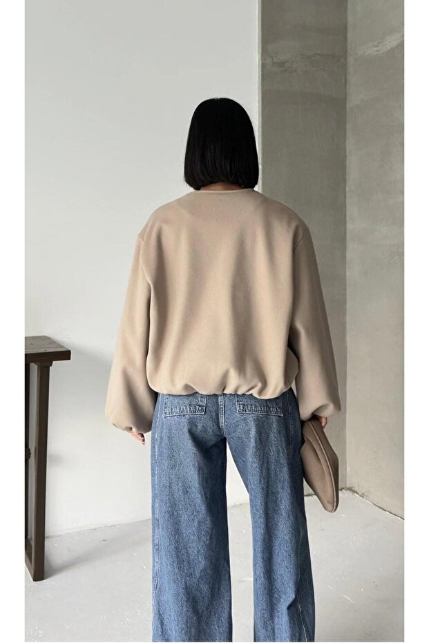 Kadın Kaşe Bomber Ceket - 3