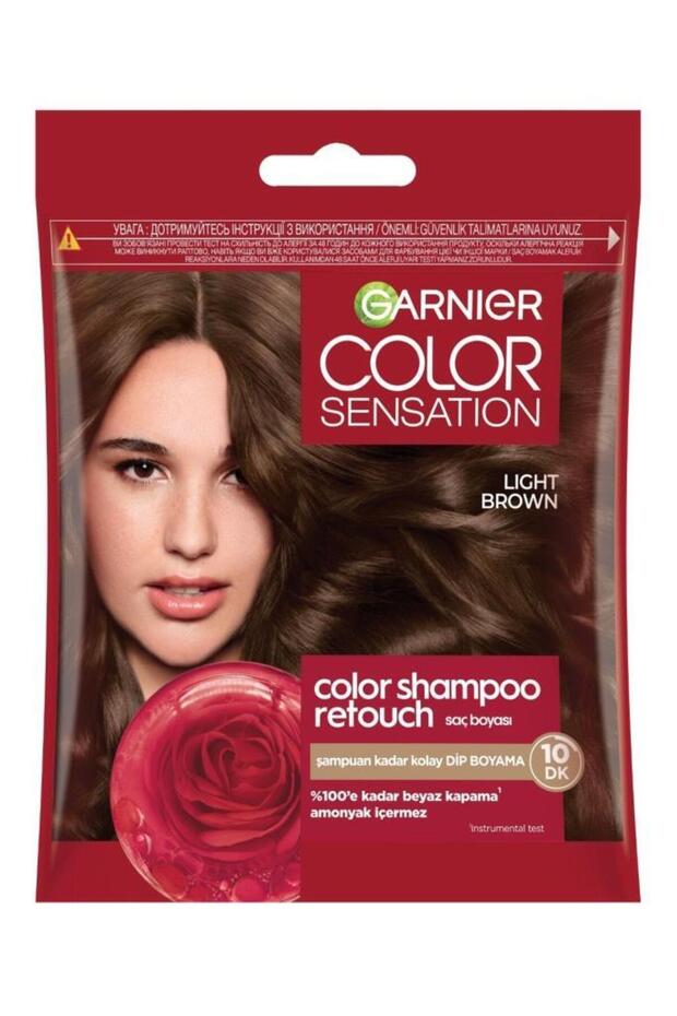 Garnier Color Shampoo Retouch Şampuan Kolaylığında Dip Boyası, Açık Kahve 5.0