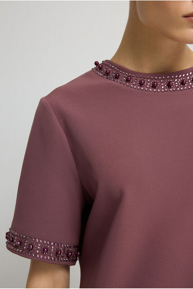 İşlemeli Mini Elbise - 3