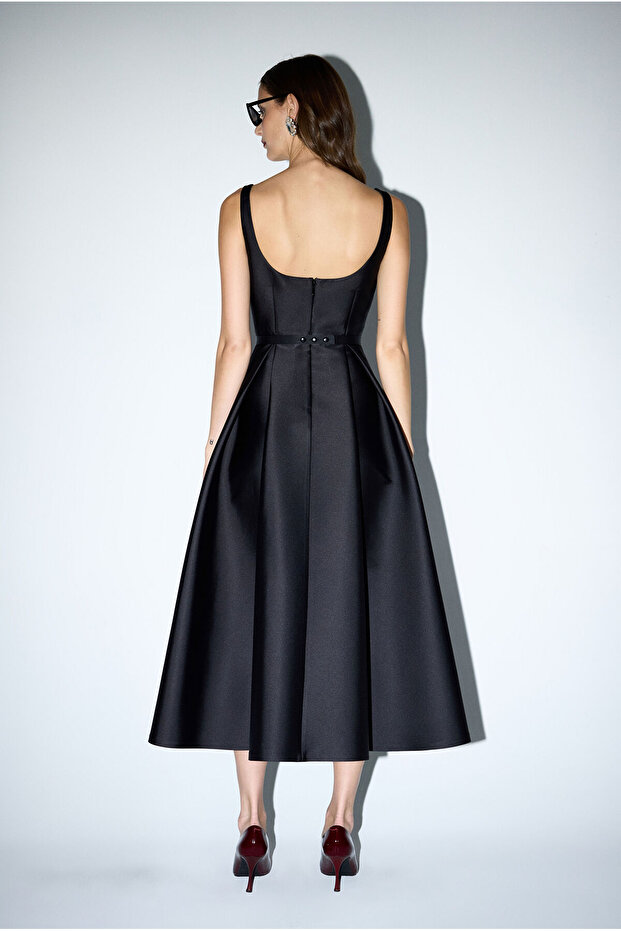 Mert Aslan Kolsuz Midi Boy Elbise - 6