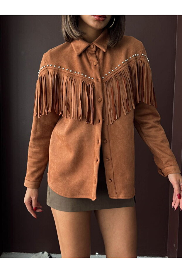 PÜSKÜLLÜ DROPLU SCUBA SÜET GÖMLEK - 3