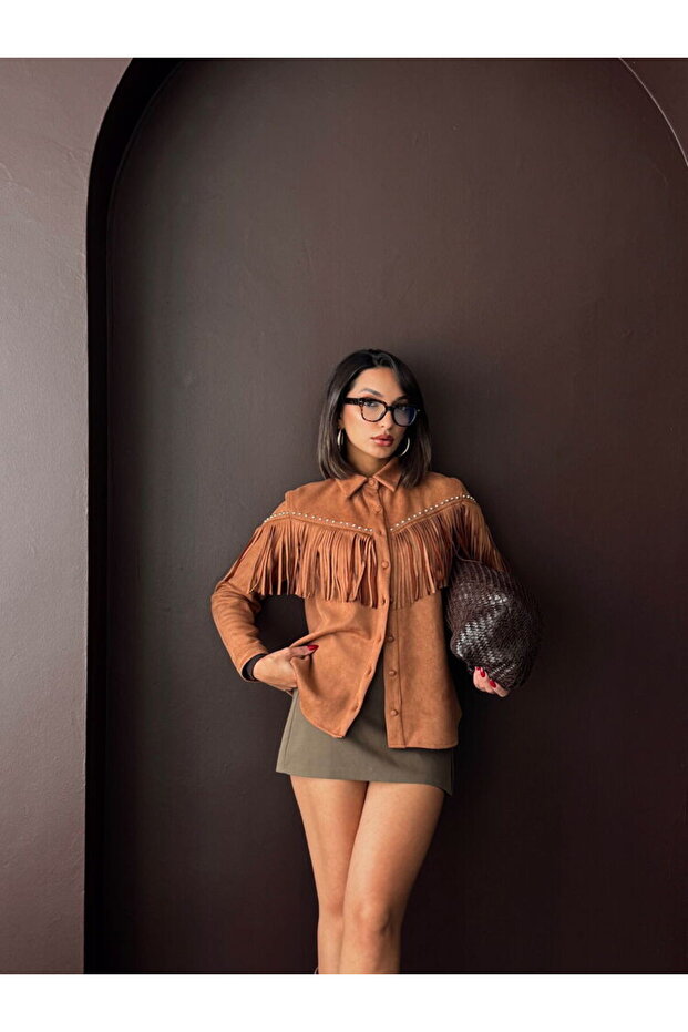 PÜSKÜLLÜ DROPLU SCUBA SÜET GÖMLEK - 2