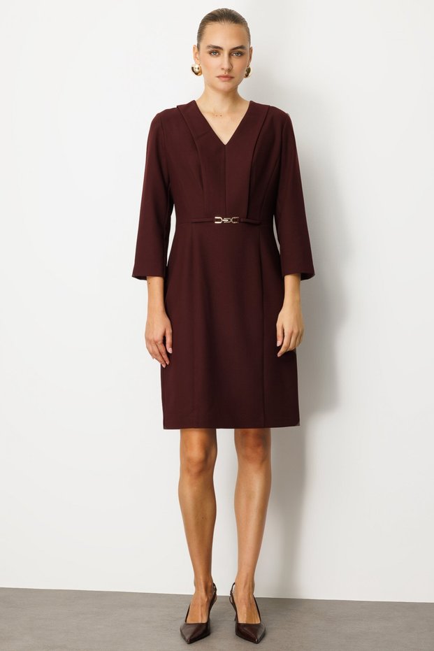 Buy Midi Dress with Metal Accessories
