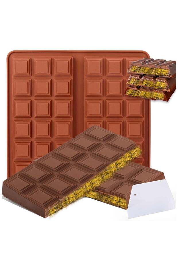 Chocolate Bar Mold - Non-Stick Chocolate Molds Food Grade Silicone Deep Chocolate Bar Mold for Milk