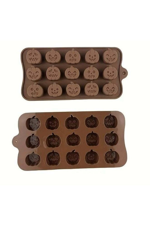 Halloween & Pumpkin Silicone Mold - 12-Cavity Chocolate, Candy, Cake, Soap Molds for Baking (Pumpki