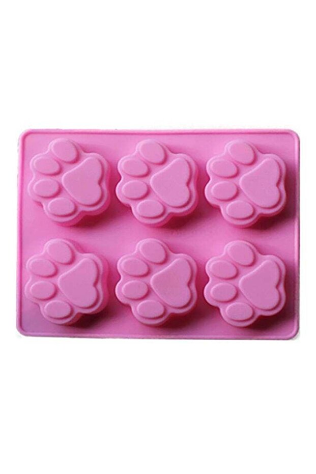 Cat Paw Print Silicone Cookie Cake Candy Chocolate Mold Soap Pink