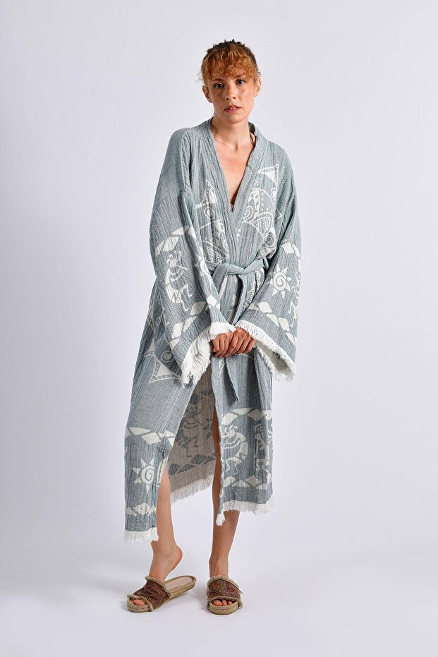 Gray Dreamcatcher Kimono