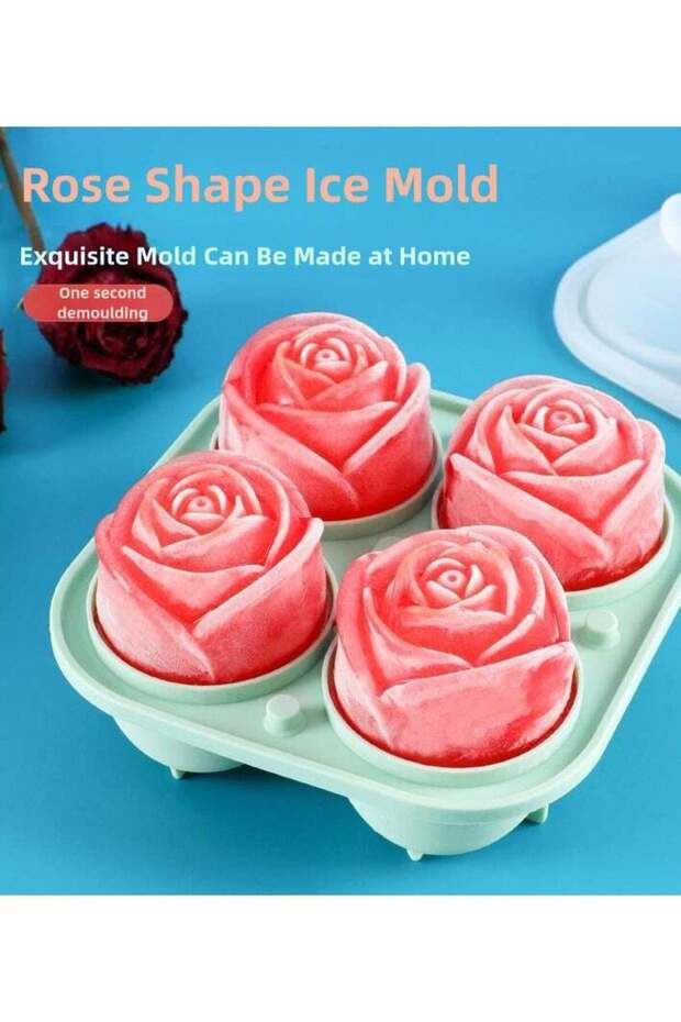 1 piece of rose-shaped ice grid mold that is quickly released to easily create romantic ice sculptu