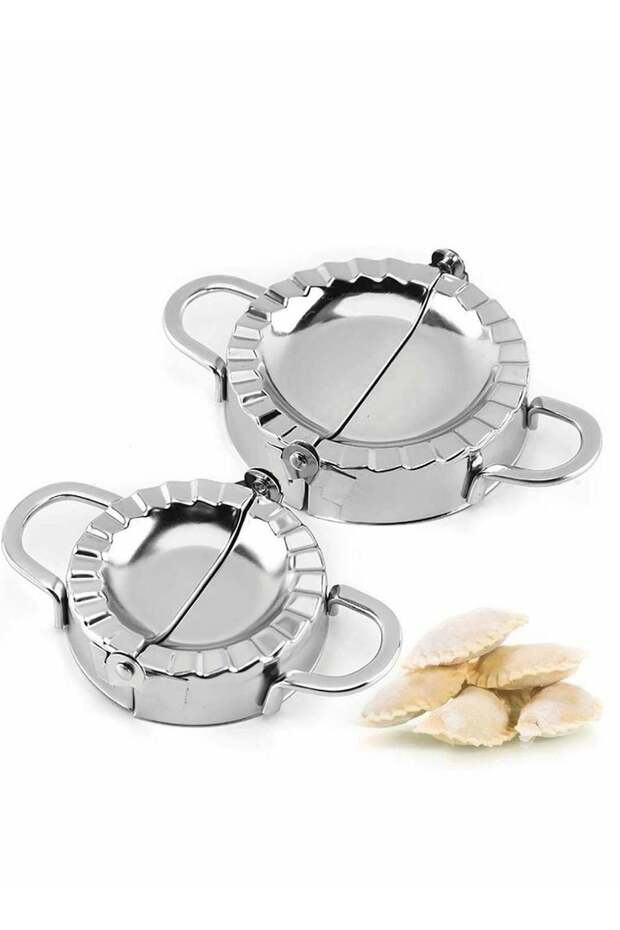 Stainless Steel Dumpling Maker and Ravioli Cutter Set 2 Pieces for Easy Homemade Dumplings and Ravi