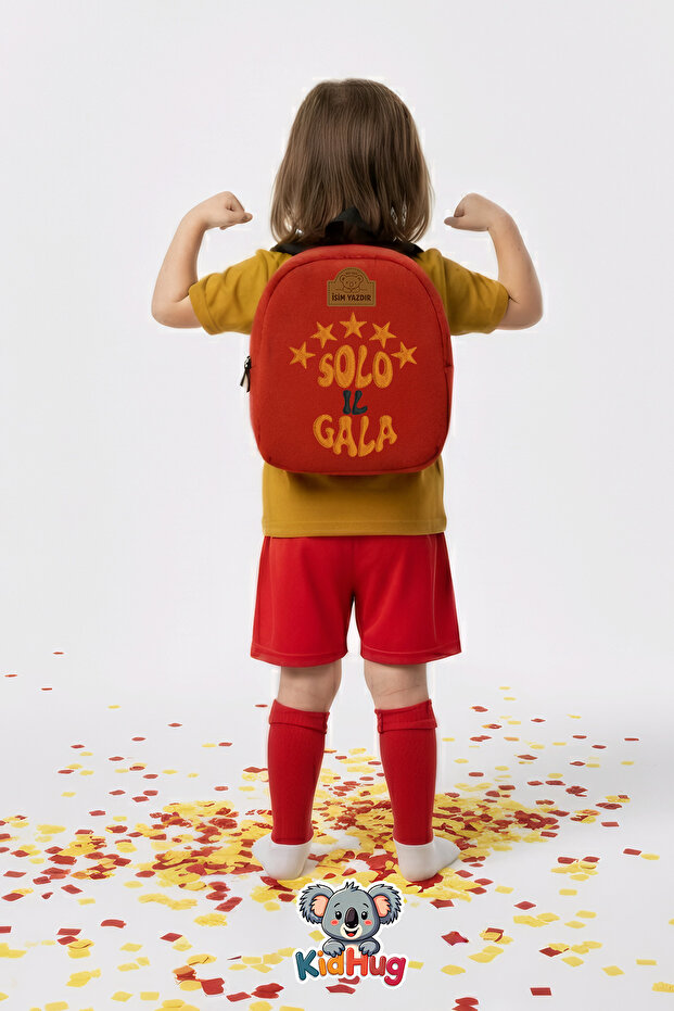 Sarı Kırmızı Aslanlara 5 YILDIZ Özel Çantalar – 0-8 Yaş Bebek & Çocuk Çantası [ Okul Öncesi ] Unisex - 1
