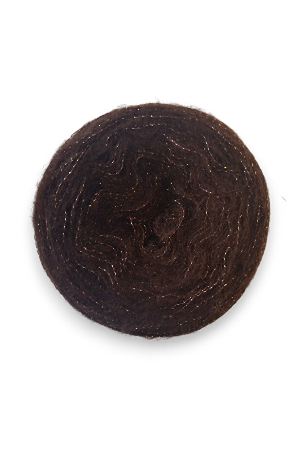 Ristretto Oro, Bir kat acı kahve angora arasına, acı kahve viskon üzerine gold sim örgü ipi, 500 gr. - 3