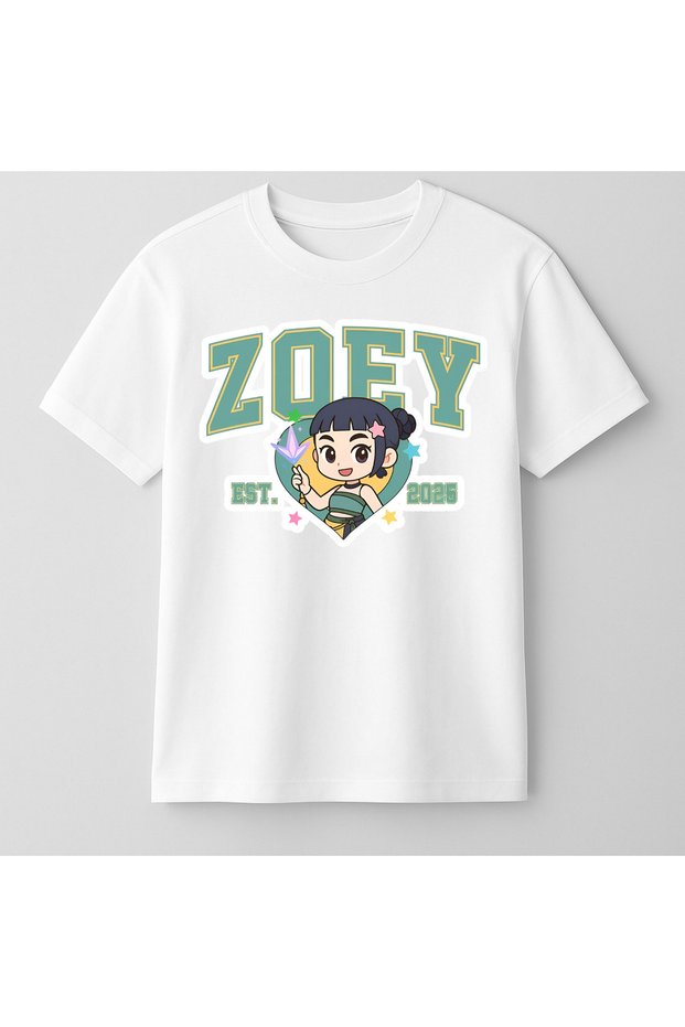 Kpop Demon Hunters Huntrix Zoey Short Sleeve Printed Girls' T-Shirt (4-13 Years)