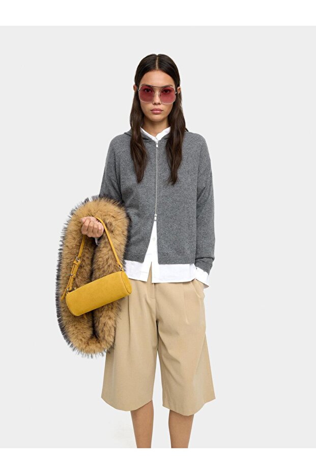 Pileli Bermuda Şort - 1