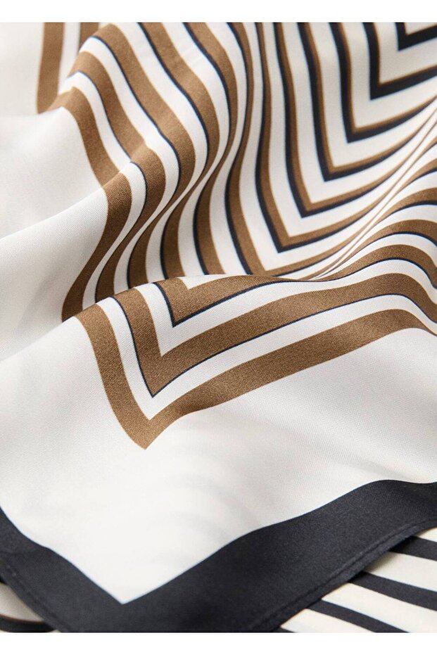 Geometrik çizgi desenli fular - 1