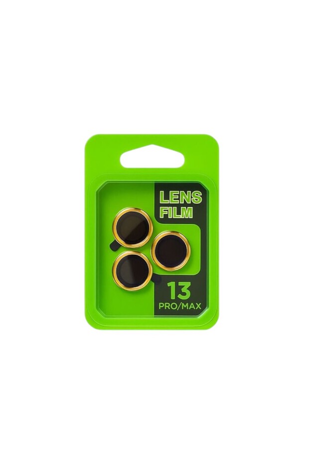 iPhone 13 Pro / 13 Pro Max Camera Lens Film Protector 9H Tempered Glass – HD Clear, Set of 3 - Gold