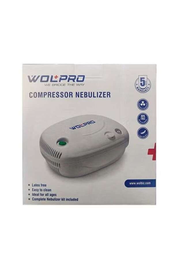 Wolpro Compressor Nebulizer — BPA-Free, Latex-Free, Lightweight, Complete Kit, 5-Year Warra