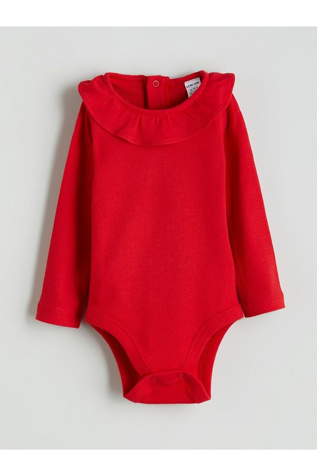 LCW baby Crew Neck Long Sleeve Baby Girl Snap-On Body
