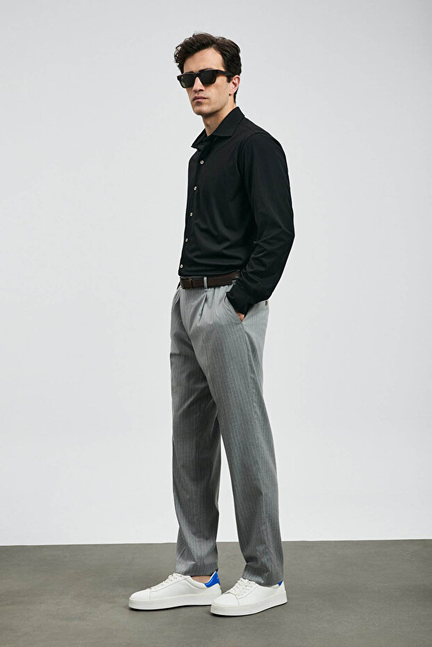 Carl Basic Regular Fit Siyah Erkek Gömlek 112010668 - 2