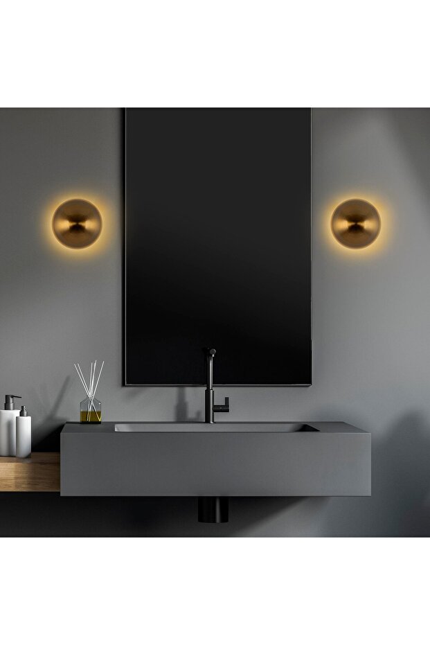 Fungal Rustik Metal Sıvama Tekli Duvar Aplik Çap 20cm,Eskitme Model Ambiyans Aydınlatma FUNGAL-13362 - 3