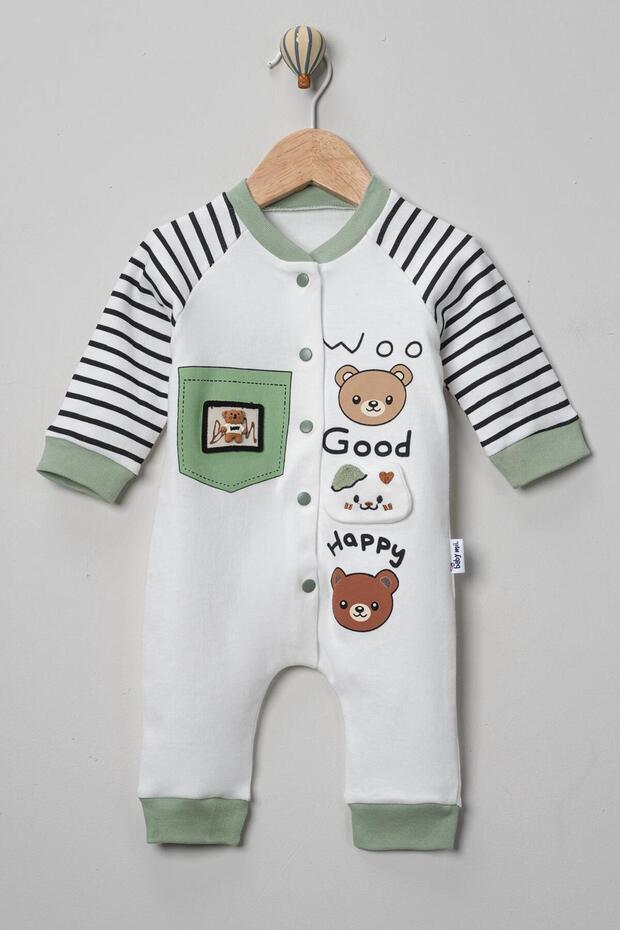 Premium Baby Boy Romper with Bear Detail