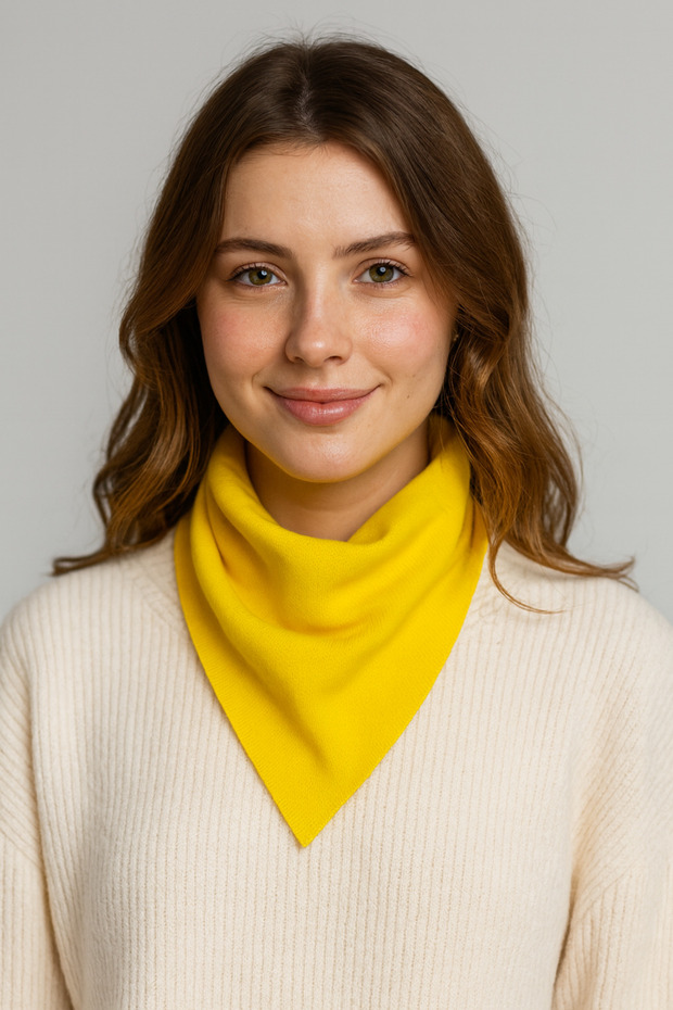 Tek Renk Triko Fular - 1