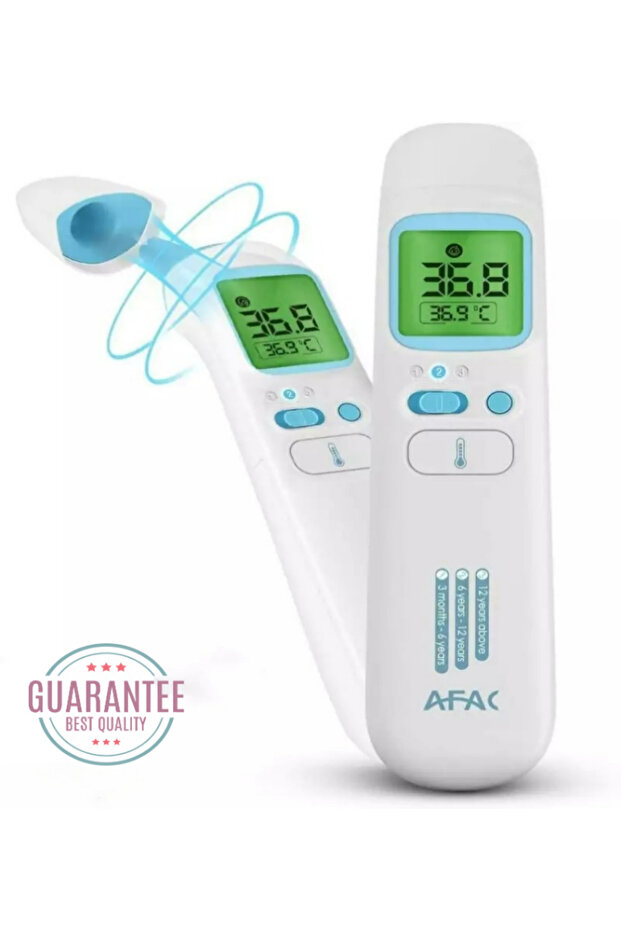 Thermometer for adults and children, non-contact, dual mode forehead - ear with infrared, LCD display - 3