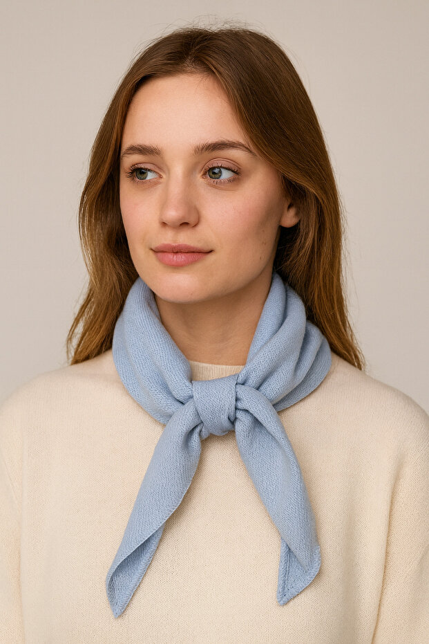 Tek Renk Triko Fular - 3