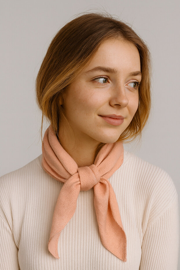 Tek Renk Triko Fular - 3