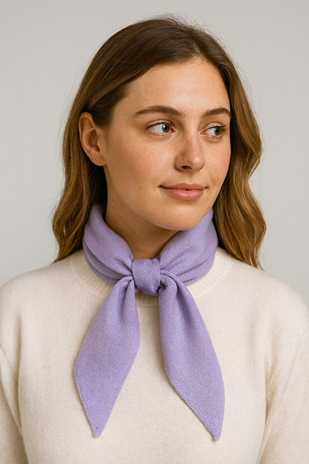 Tek Renk Triko Fular - 4