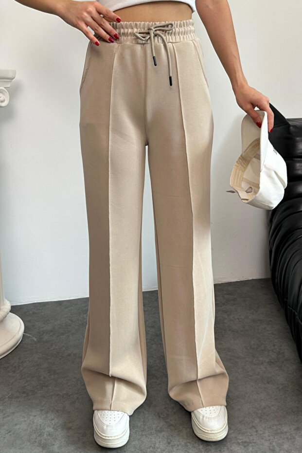Premium Modal Fabric piped Palazzo Women's Trousers 1115