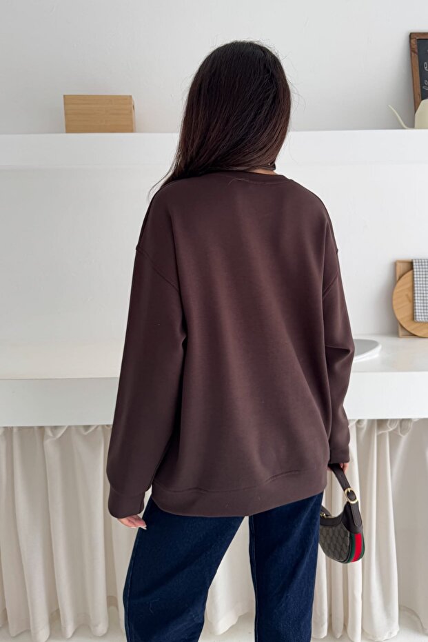 سترة أساسية من قماش المودال البني - 4