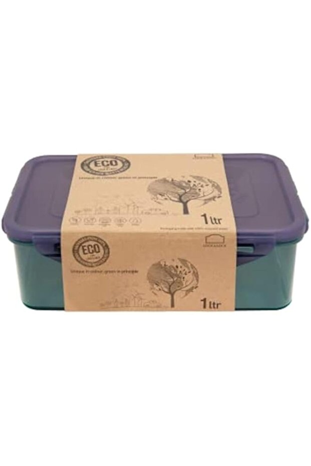 Eco Food Container Rectangle 1L W/Eco Outer-Sleeve