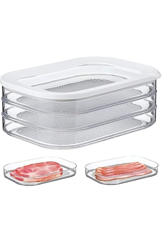 NimbusNote Deli Meat Container for Fridge, Bacon Lunch Meat Container for Refrigerator, Meal Prep C - 1