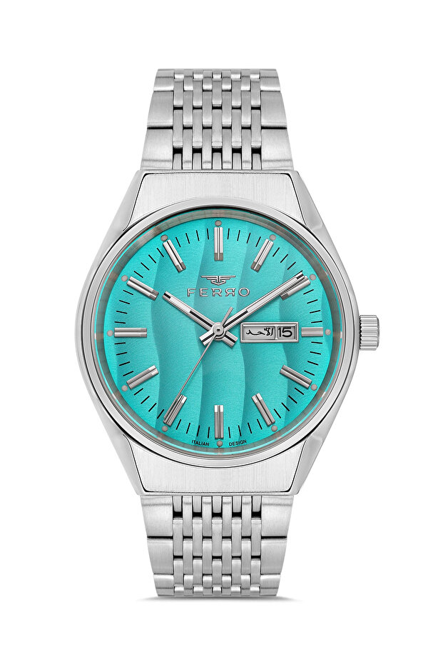 Silver Steel Band Men's Wristwatch Fm43012A-A15 All Functions Active 3 Atm Water Resistant