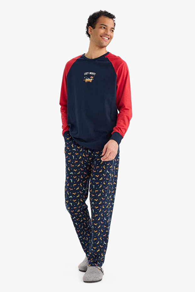 Pijama Takımı Regular Fit Baskılı Uzun Kollu Üst Uzun Alt G2905AX25WN - 2