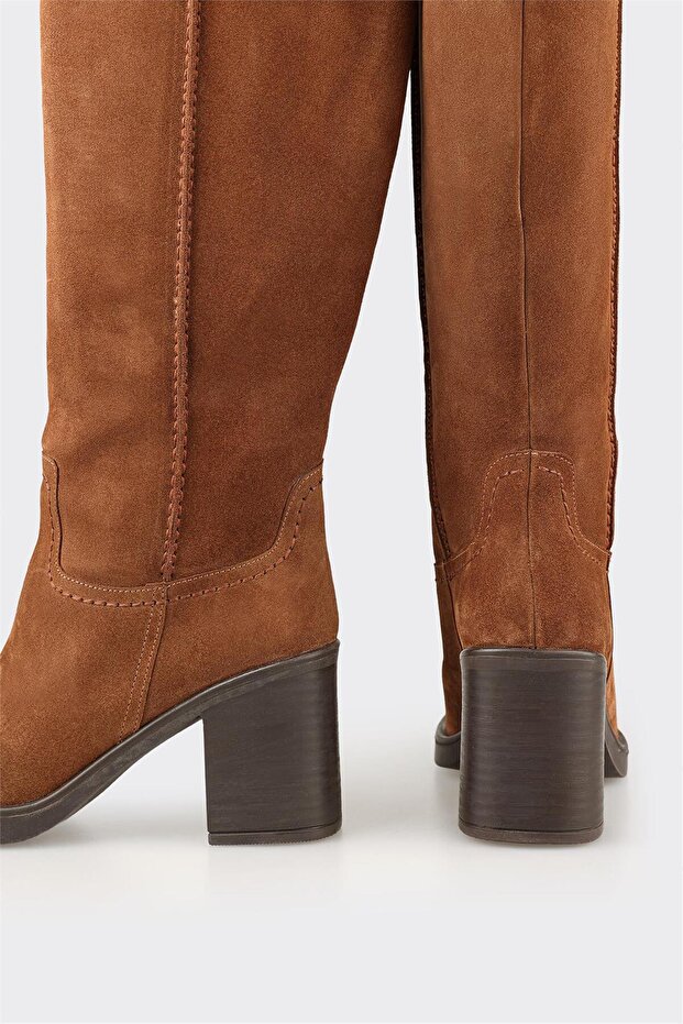 Taba Deri Kadın Çizme - 4