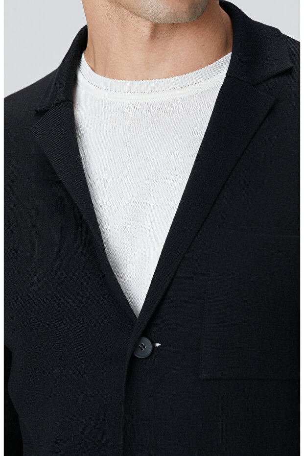 Siyah Triko Ceket - 6