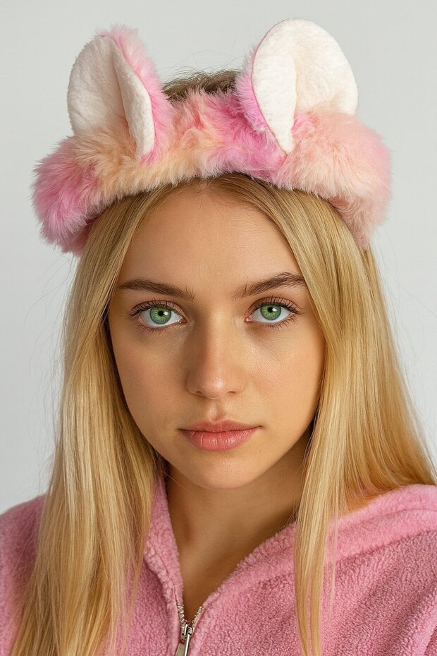 Mixed Color Ear Figured Plush Hair Band