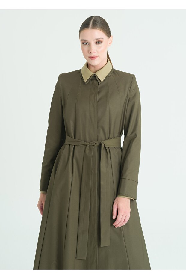 Parçalı Kloş Pardesü - 5