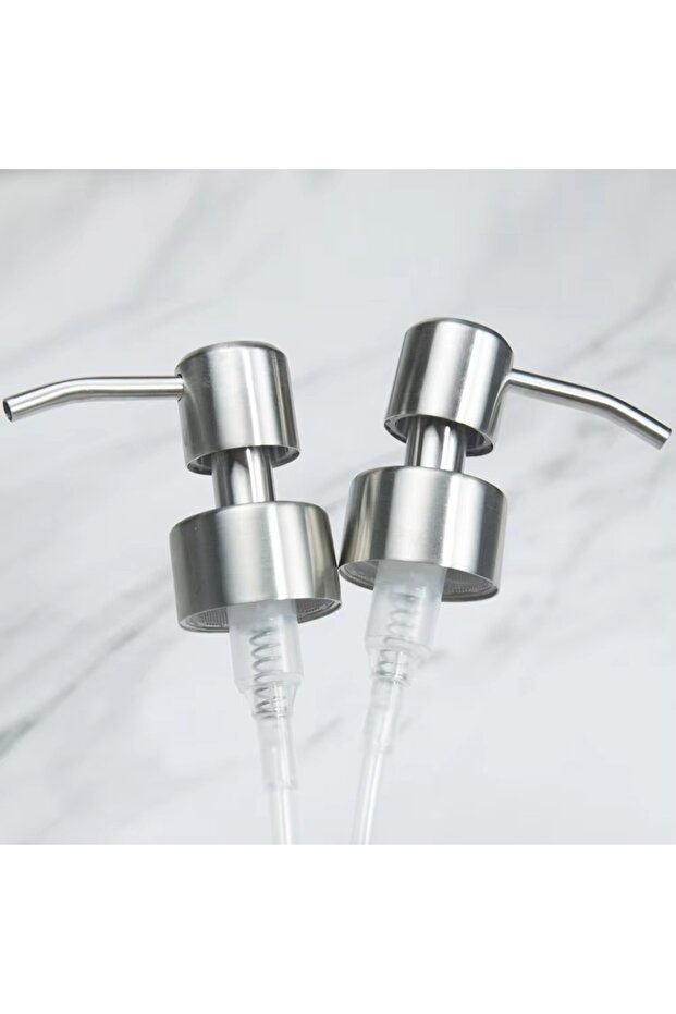 Silver 304 Stainless Steel Hand Liquid Soap Pump Dispenser Head Nozzle for Bathroom Kitchen Foam Soa