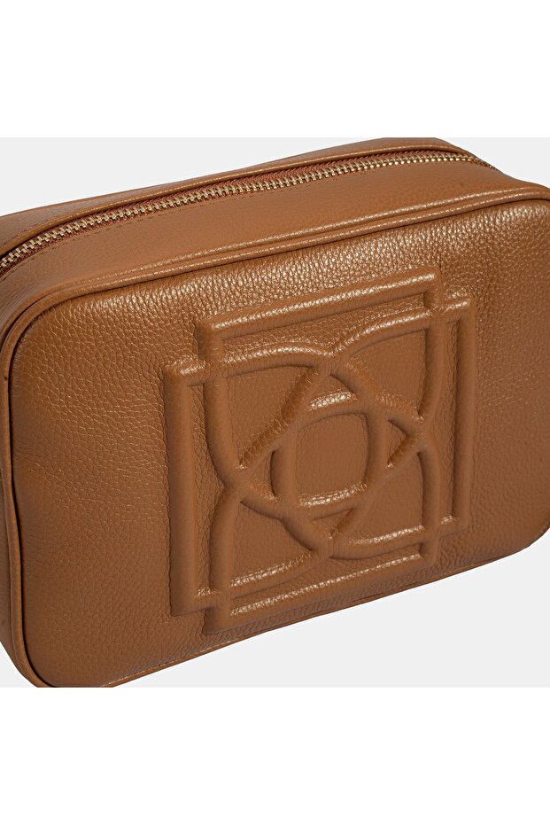 Kadın Taba Monogram Deri Postacı Çantası - 5
